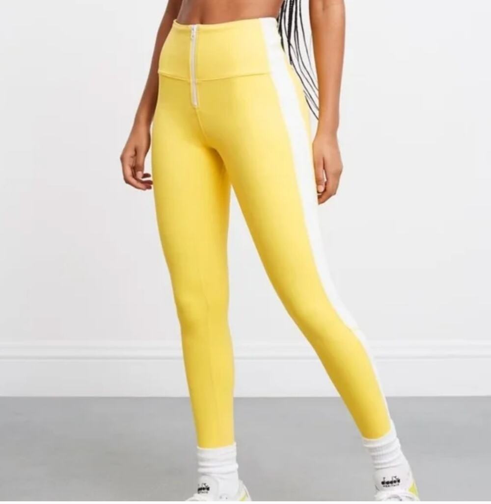 Bandier x Solid & Striped | Yellow Soleil Zip Front Legging Size Medium